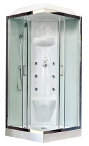 Душевая кабина Royal Bath  90HP7-WT-CH (белое/прозрачное) 90x90x217 с прозрачным стеклом