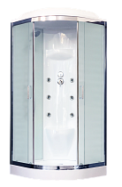 Душевая кабина Royal Bath 100HK7-WC-CH (белое/матовое) 100x100x217 с прозрачным стеклом