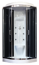 Раздвижная Душевая кабина Royal Bath  90HK7-BT-CH (черное/прозрачное) 90x90x217 круглая размер 90x90 см