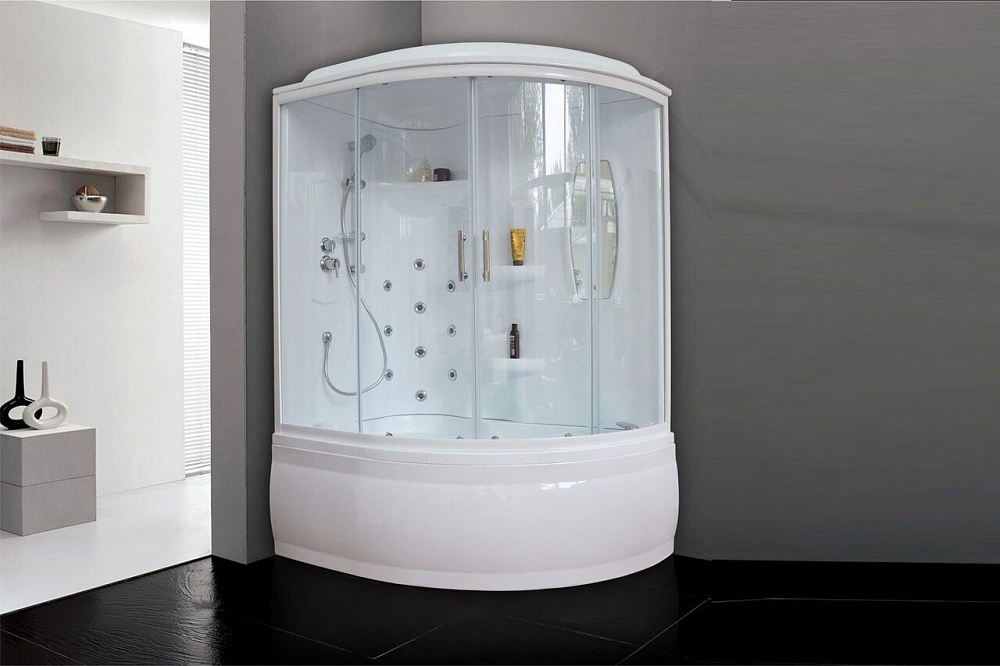 Душевая кабина Royal Bath 140ALP-T левая с прозрачным стеклом
