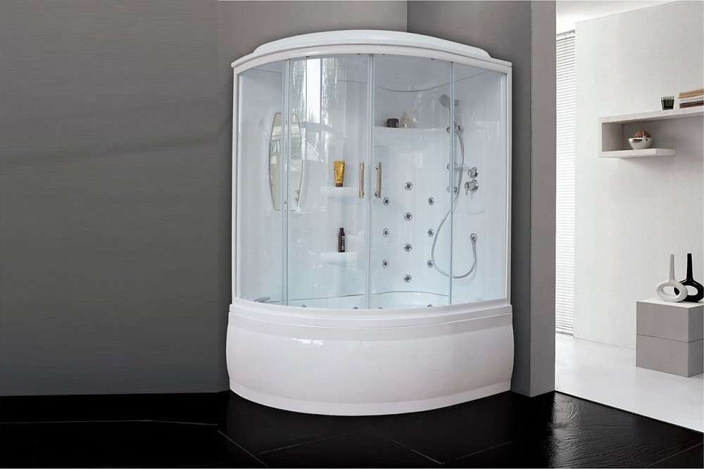 Душевая кабина Royal Bath 140ALP-T правая с прозрачным стеклом