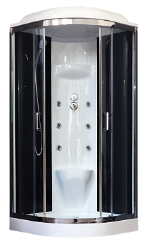 Душевая кабина Royal Bath  90HK7-BT-CH (черное/прозрачное) 90x90x217